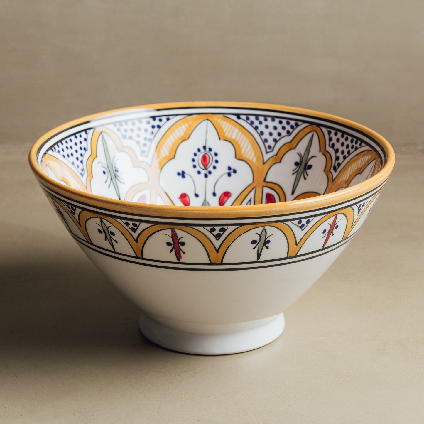 Fez Salad Bowl Mustard - Moroccan Table Art - TrendAura