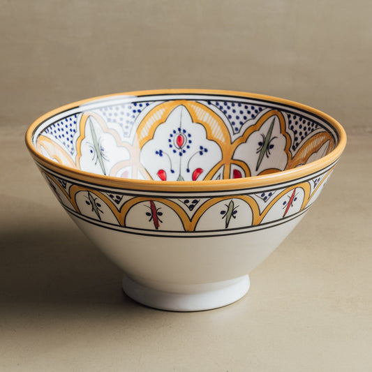 Fez Salad Bowl Mustard - Moroccan Table Art - TrendAura