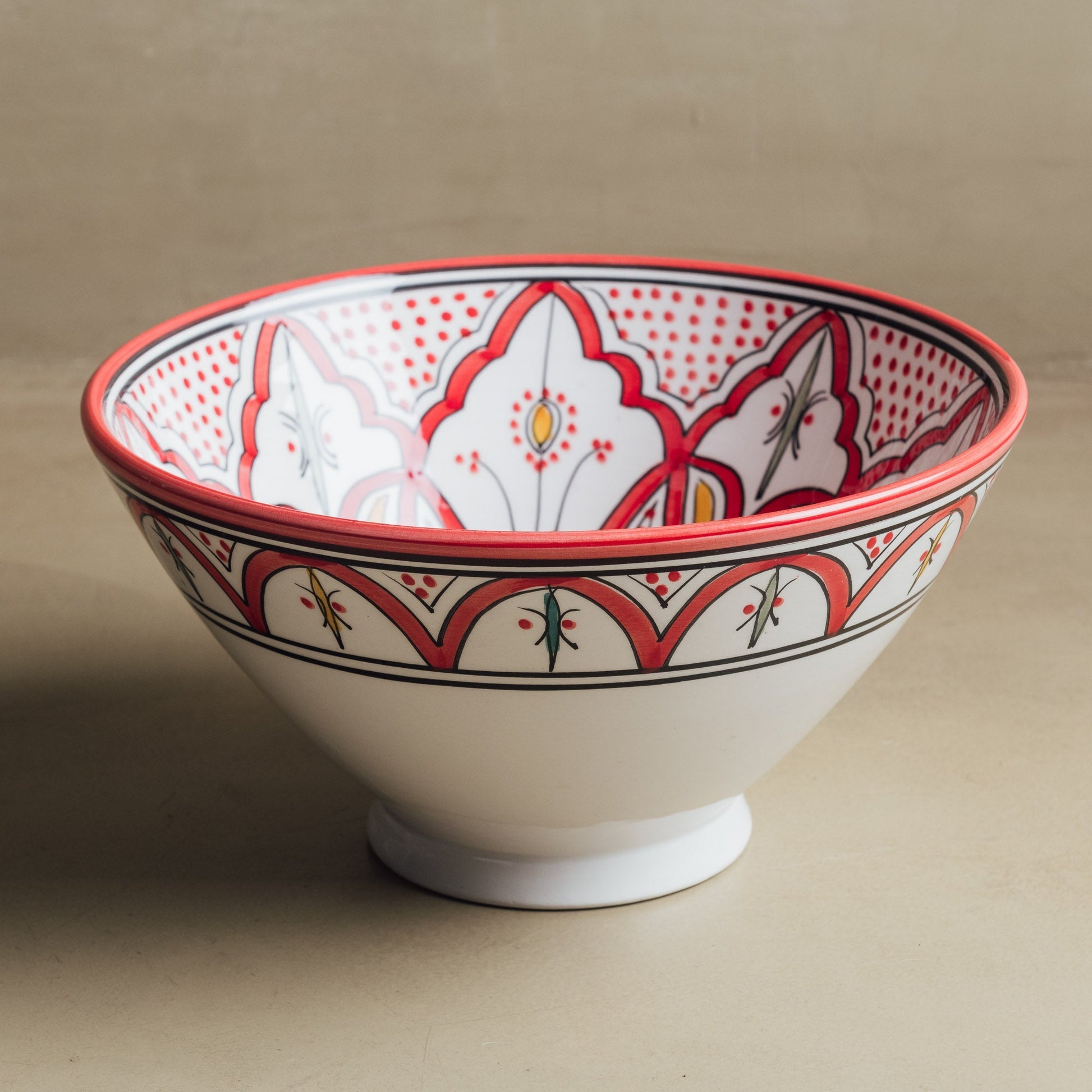Fez Salad Bowl Red - Moroccan Table Art - TrendAura