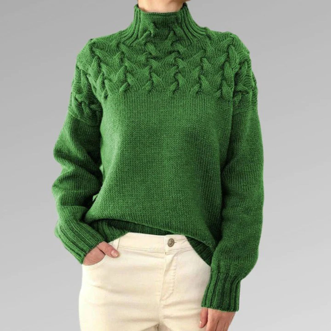 Iroza Womens Cable Knit Turtleneck Sweater For Warmth Comfort And Everyday Style