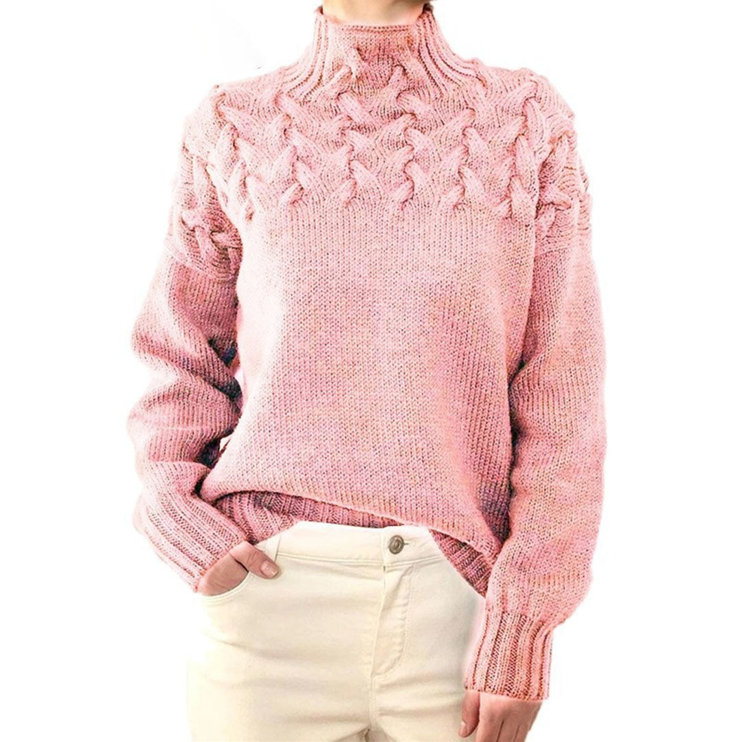 Iroza Womens Cable Knit Turtleneck Sweater For Warmth Comfort And Everyday Style