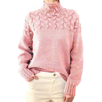 Iroza Womens Cable Knit Turtleneck Sweater For Warmth Comfort And Everyday Style
