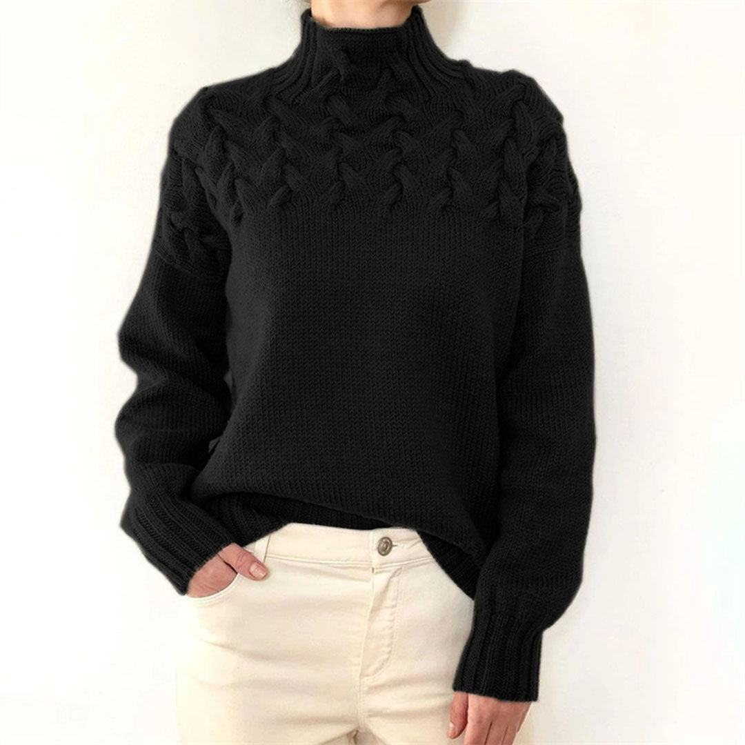 Iroza Womens Cable Knit Turtleneck Sweater For Warmth Comfort And Everyday Style