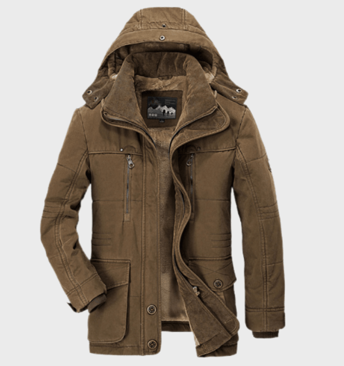 TrendAura Daniel Mens Olive Green Waterproof Winter Jacket With Breathable Shell And Insulated Lining