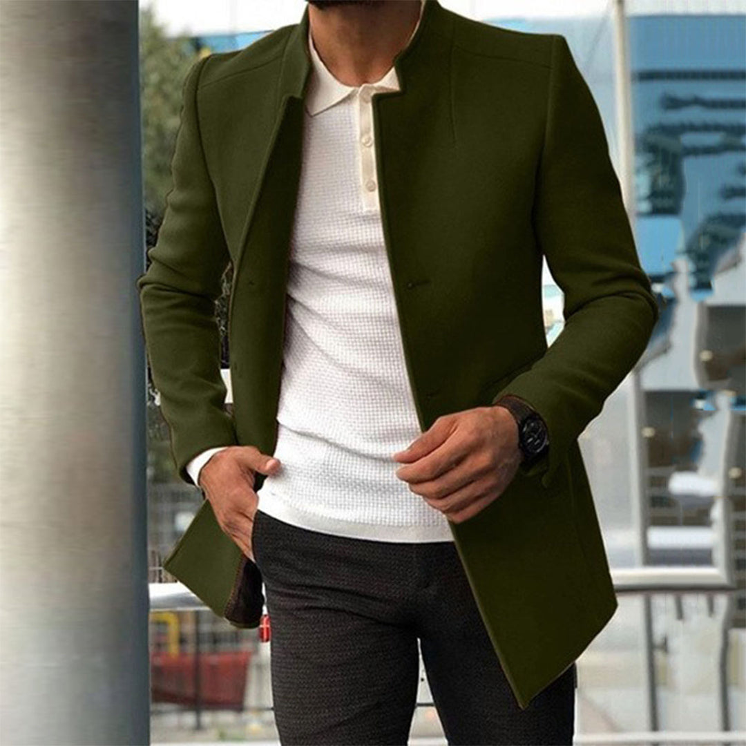 Jace Modern Slim Fit Long Coat for Men by TrendAura Tailored Winter Outerwear for Sophisticated Warmth