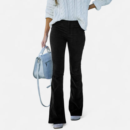 Ancient World | Women's High Waist Flared Pants – Timeless Style, Elegant Silhouette