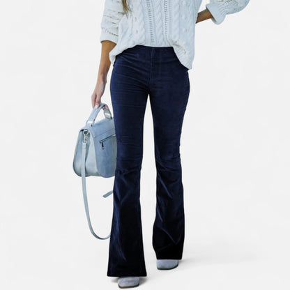 Ancient World | Women's High Waist Flared Pants – Timeless Style, Elegant Silhouette