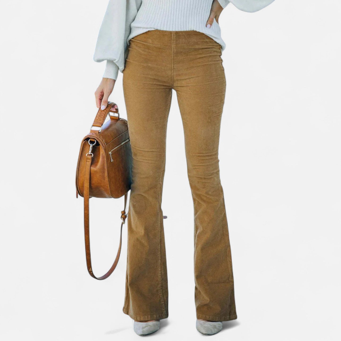 Ancient World | Women's High Waist Flared Pants – Timeless Style, Elegant Silhouette