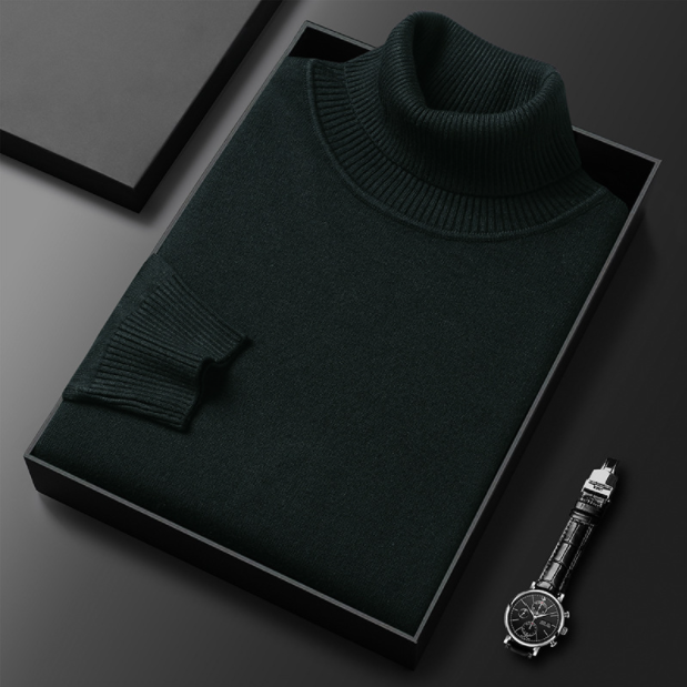Logan Cashmere Turtleneck Sweater By TrendAura Soft Cashmere Cotton Blend Winter Knit