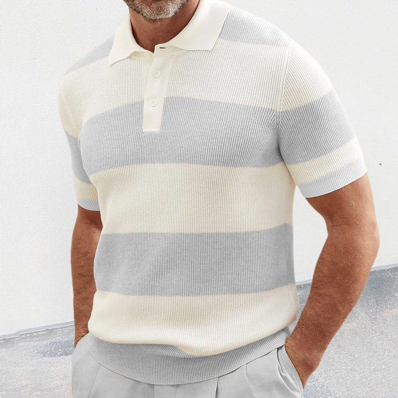 Lieke Summer Shirt For Men Comfortable Breathable Notched Collar Mesh Lightweight Design