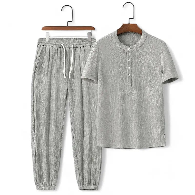 TrendAura Casual Two Piece Loungewear Set with Breathable Fabric and Drawstring Waist Tee and Sweatpants