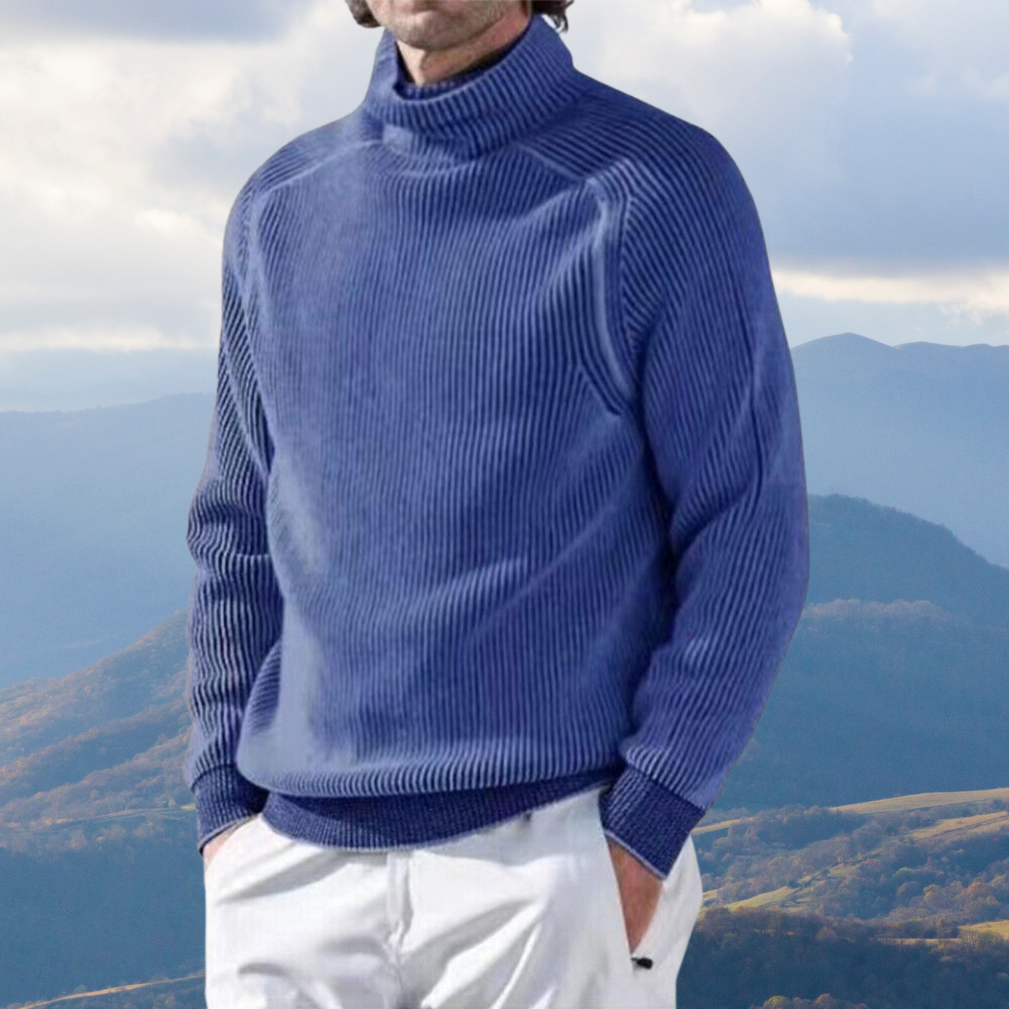 TrendAura Brandon Winter Casual Turtleneck Sweater For Men Soft Ribbed Knitwear For Layering Warmth And Comfort