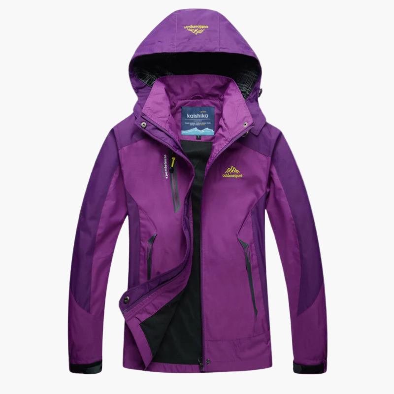 Women's Outdoor Jacket Sporty Waterproof Windproof with Hood – Perfect for Hiking & Leisure