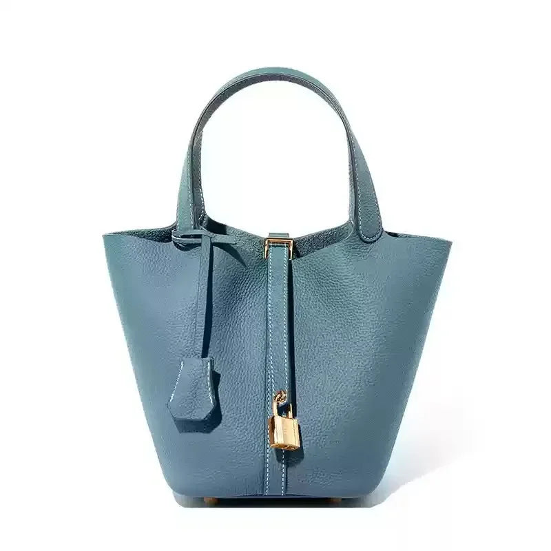 TrendAura Ann Leather Tote Bag - Timeless Structured Tote With Refined Grain Finish And Secure Strap Closure