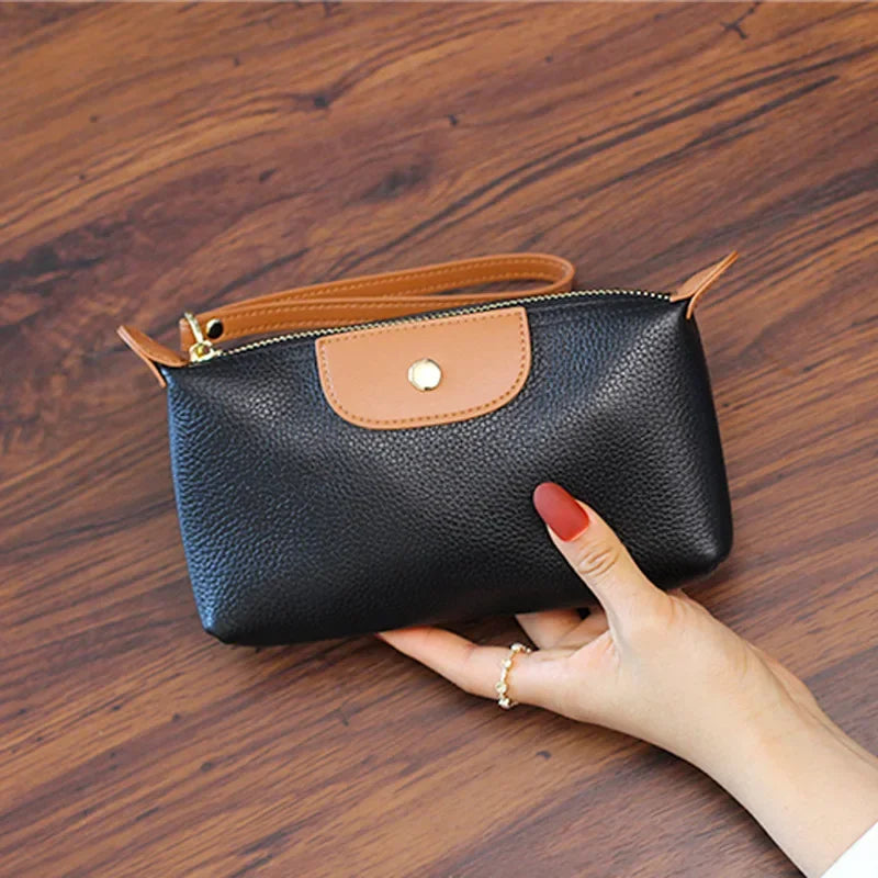 TrendAura Anne Vegan Leather Wristlet Clutch Bag - Compact, Durable PU Leather With Zipper Closure
