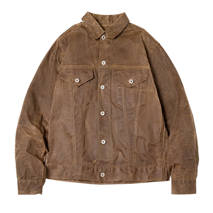 Morrison Waxed Canvas Jacket By TrendAura Heavyweight Oil Waxed Finish Waterproof Protection Tailored Fit All Season Outerwear