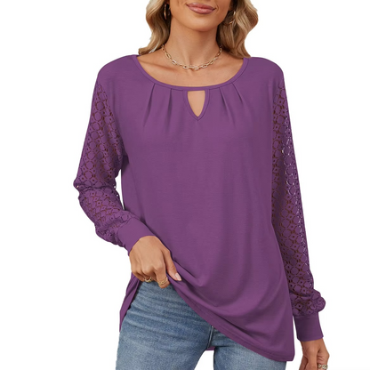 Carlotta | Fashionable long-sleeve top for women with lace details