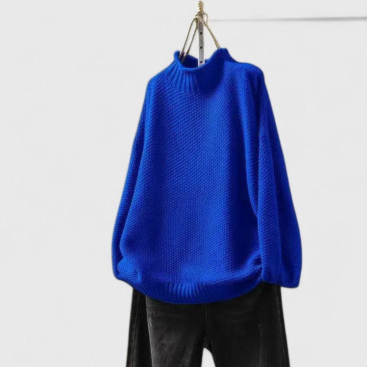 Women's Knit Sweater with Relaxed Fit and Soft Texture
