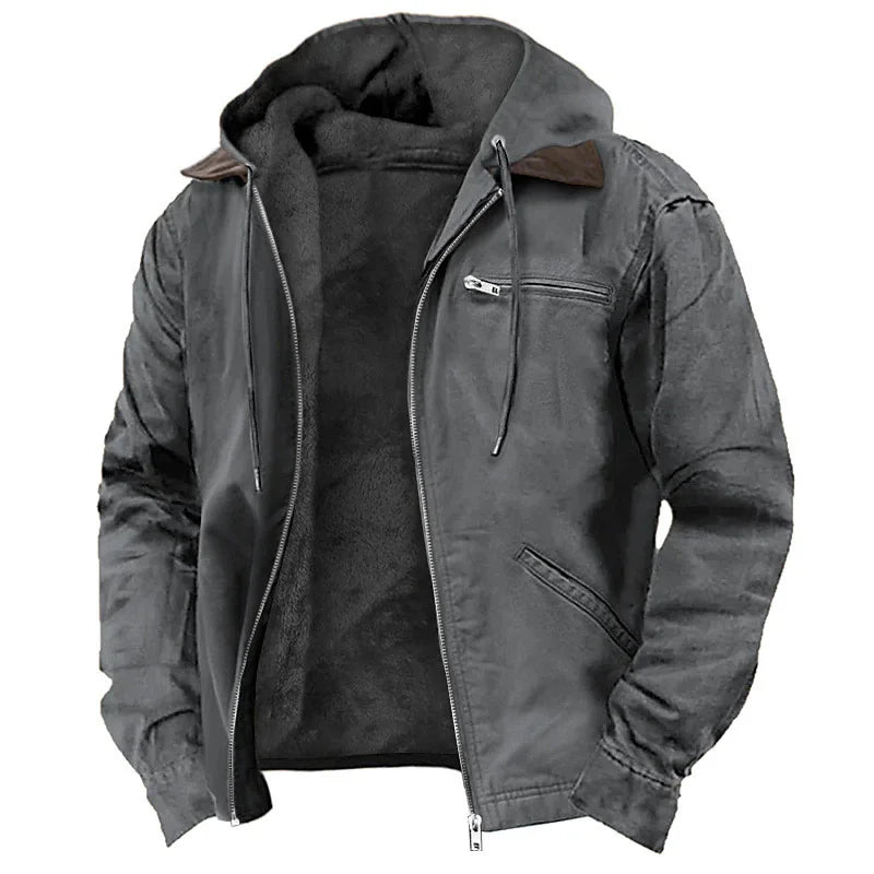 Berrick Vanguard Jacket for Men Rugged Cotton Canvas With Zip Front and Utility Pockets Cozy Fleece Lining