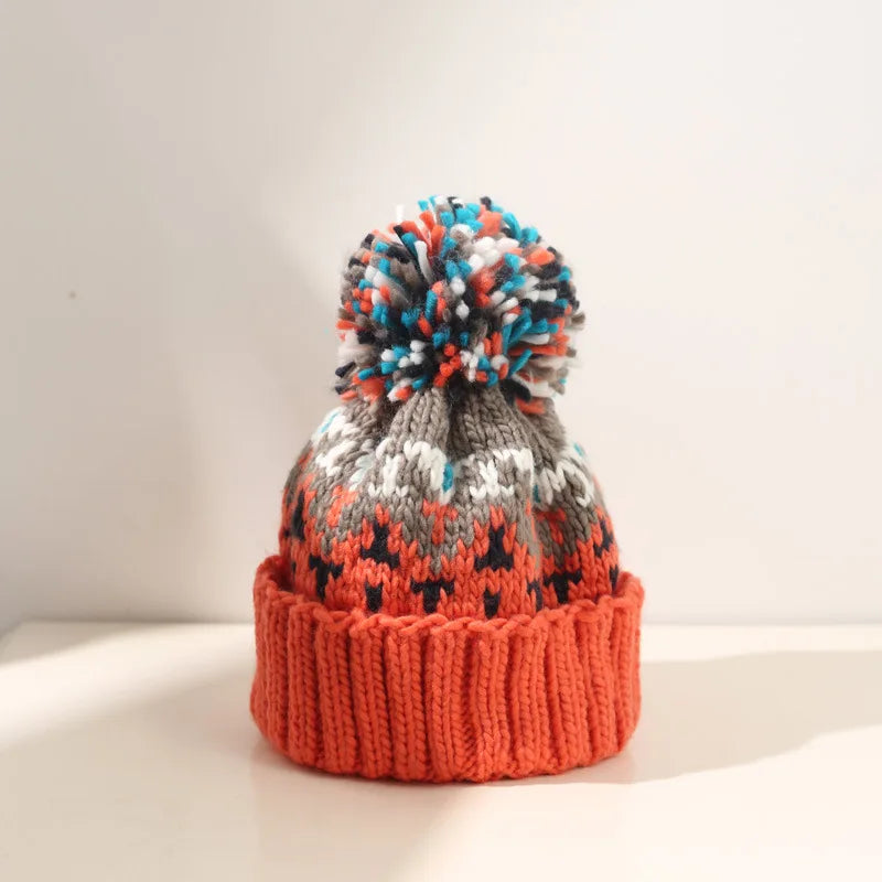 Women's Winter Beanie with Snowflake Design and Soft Knit