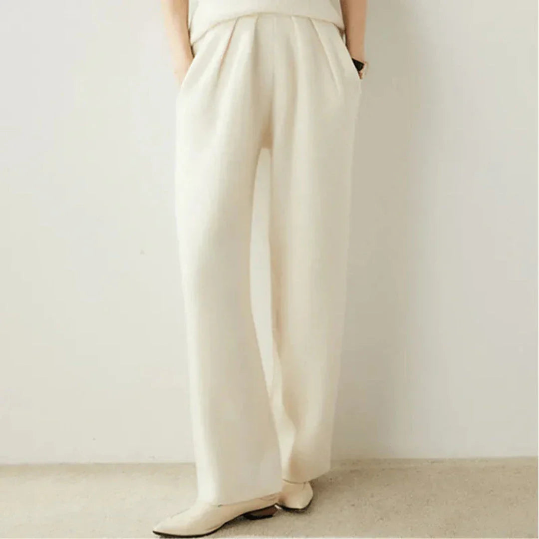 Sabina Cashmere Wide-Leg Pants