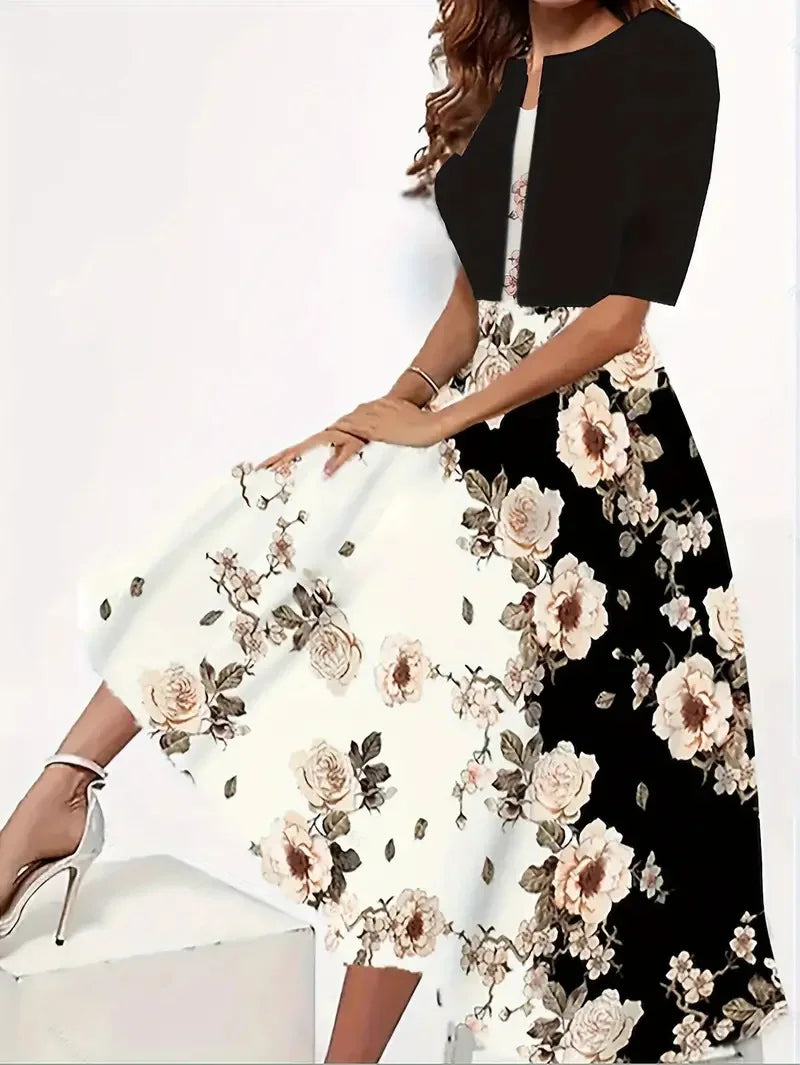 Two-piece dress and blazer for women | midi