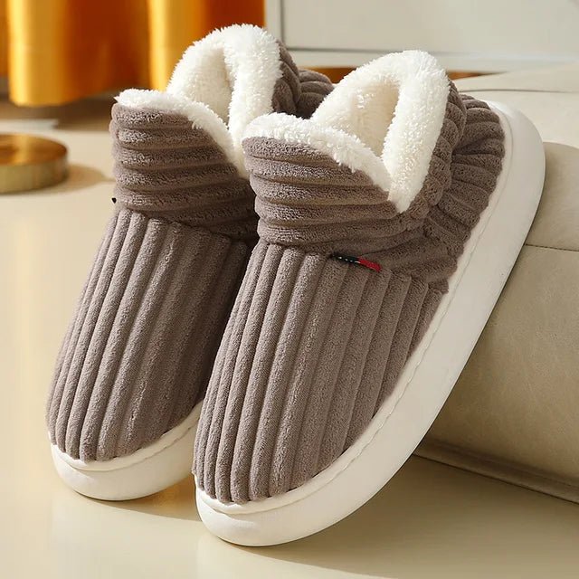 Unisex Corduroy Slippers With Arch Support And Plush Fleece Lining For All Day Comfort