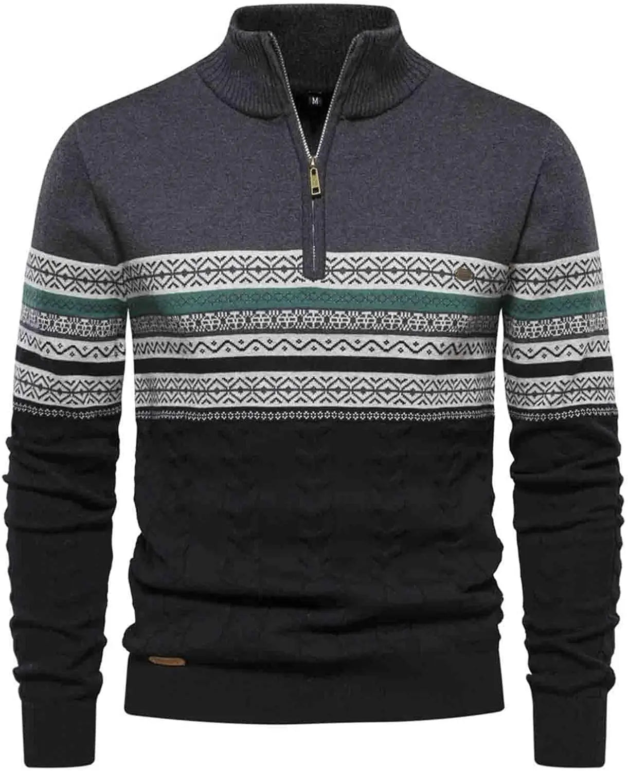 Oliver Quarter Zip Sweater By TrendAura Classic Knit Pullover With Stand Up Collar For Autumn And Winter