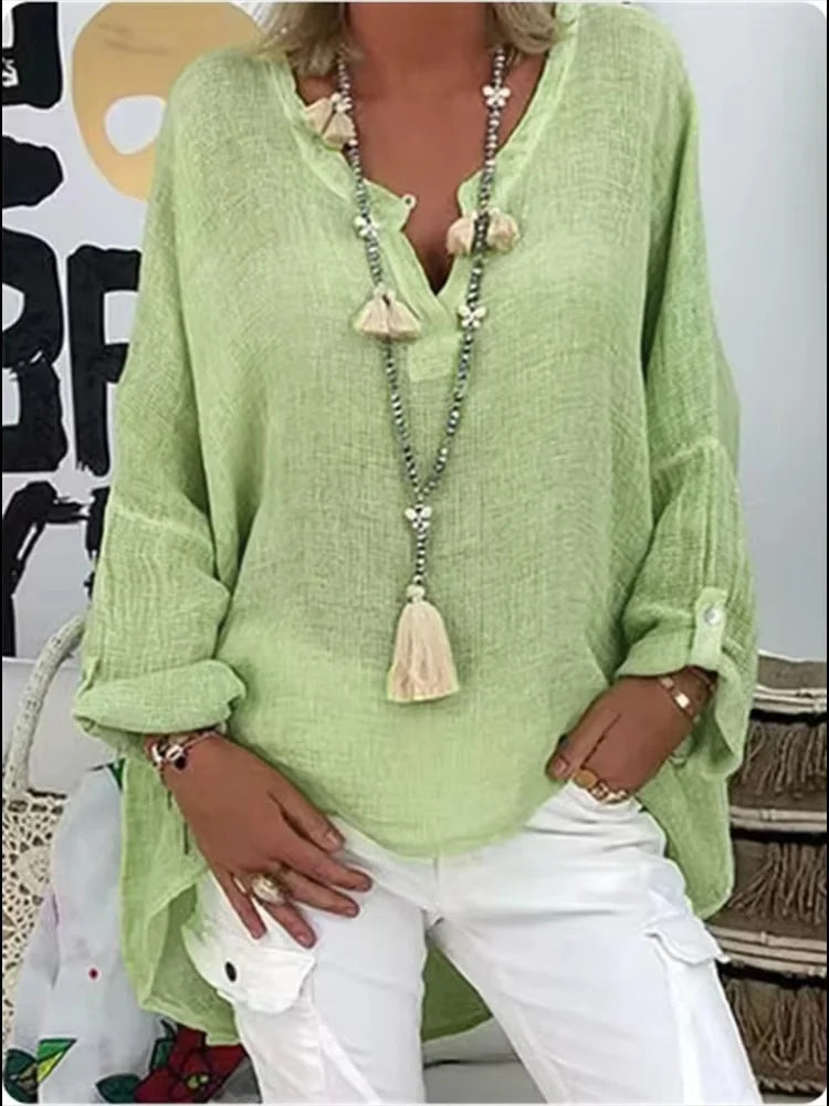 Women's Oversized Blouse with Lightweight Fabric and Relaxed Fit