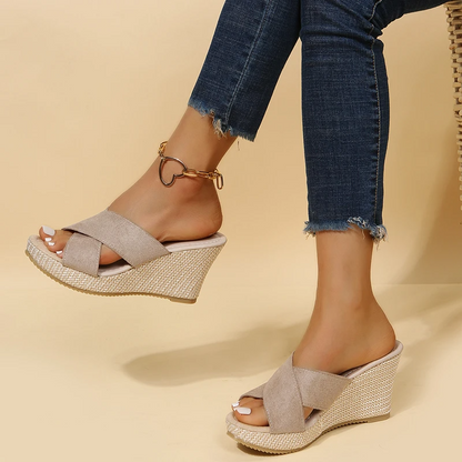 Jenna Orthopedic Sandals For Women With Spine Health Support And Slim Wedge Heel Comfort