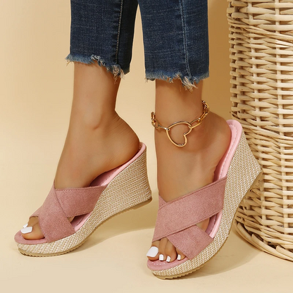 Jenna Orthopedic Sandals For Women With Spine Health Support And Slim Wedge Heel Comfort