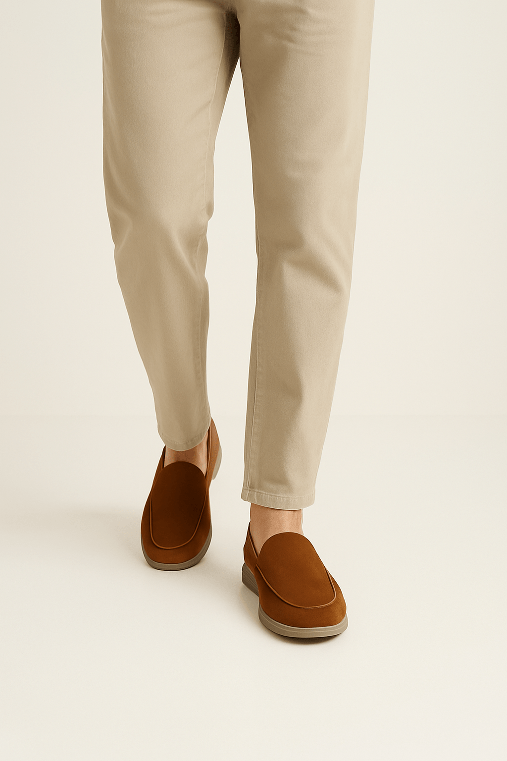 Suede loafers with flexible comfort