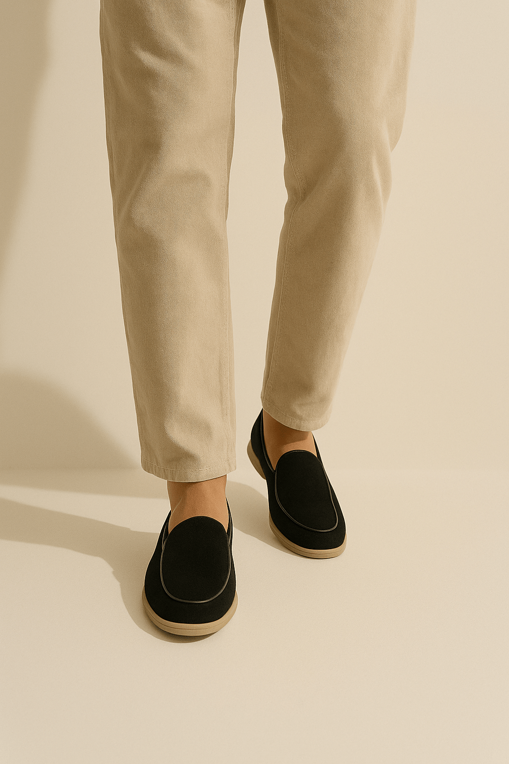 Suede loafers with flexible comfort