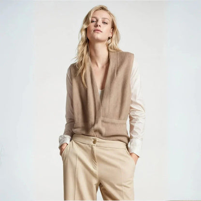 Sara Sleeveless Belted Wrap Vest