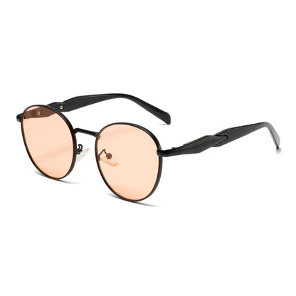 TrendAura Darven Retro Metal Round Sunglasses UV400 Lenses Adjustable Nose Pads Unisex Fashion Accessory