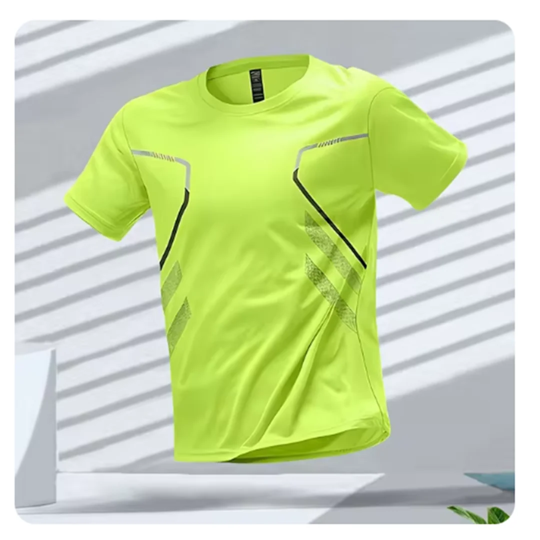Stridez QuickDry Mens Sport Shirt Ice Silk Breathable MoistureWicking Tee For Running Training Outdoors