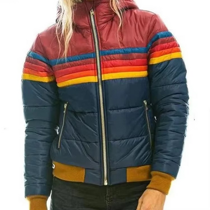 Women's Spring Cotton Jacket with Hood and Zipper – Warm, Lightweight, Casual Parka