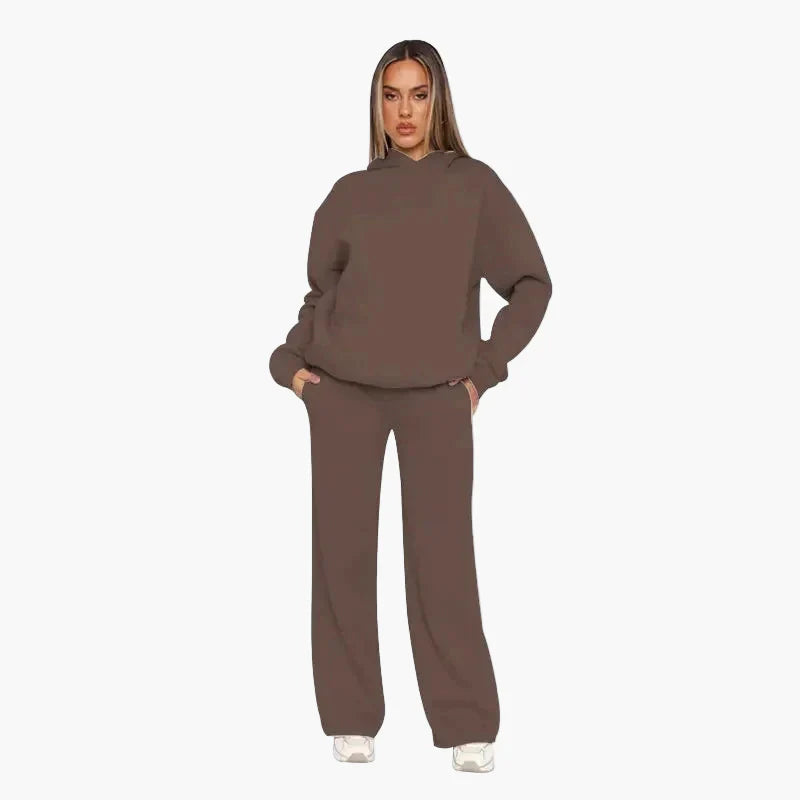Women's loungewear set hoodie and wide pants – comfortable casual outfit