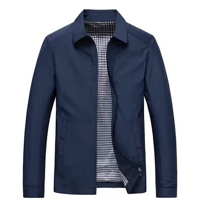 Men's Lightweight Spring Jacket Windbreaker for Golf and Outdoor Wear with Check Lining