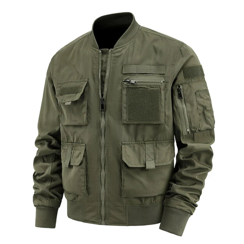 TrendAura Venture Multi Pocket Velcro Jacket for Men with Secure Zippered Pockets and Rugged Utility