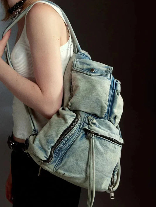 Emery Casual Denim Backpack - TrendAura
