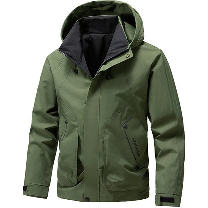 Men's Hooded Ski Jacket With Front Zipper For Cold Weather Outdoor Winter Sports Reliable Warmth