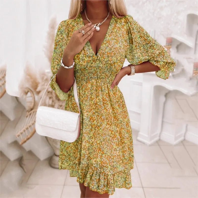 Beatrix | Bohemian Dress with Floral Pattern for Women