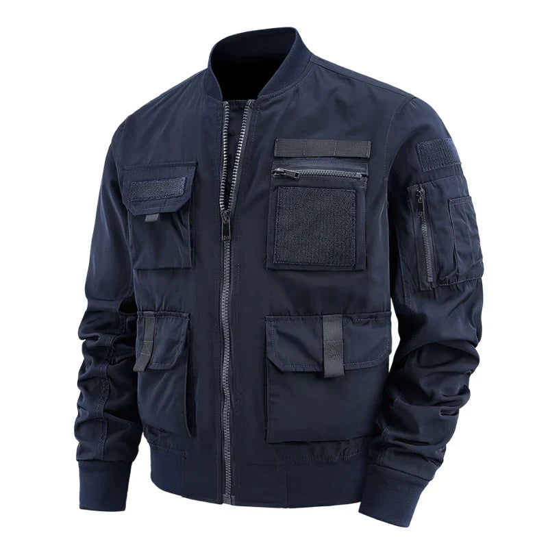 TrendAura Venture Multi Pocket Velcro Jacket for Men with Secure Zippered Pockets and Rugged Utility