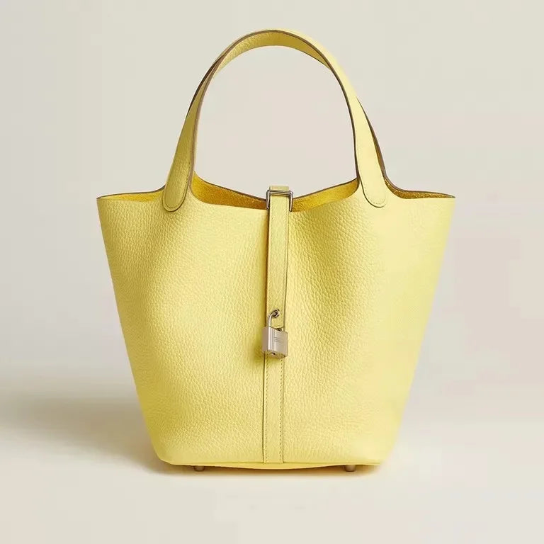 TrendAura Ann Leather Tote Bag - Timeless Structured Tote With Refined Grain Finish And Secure Strap Closure
