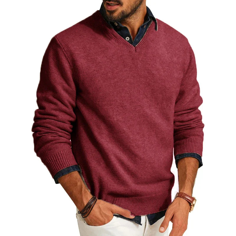 Michael Wool Blend Sweater For Men Lightweight Knit With Soft Warmth Versatile For Casual To Professional Wear
