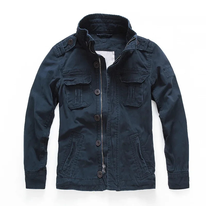 Keston Cargo Denim Jacket For Men With Heavyweight Denim Soft Cotton Lining And Multiple Utility Pockets