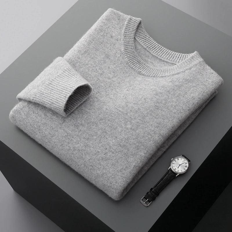 TrendAura Nordisk Flair Men's Wool Sweatshirt Loose Fit Round Neck Ribbed Cuffs Minimalist Design