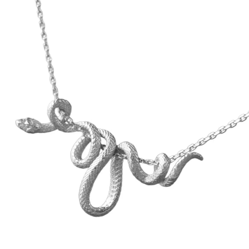 Serpent's Oath Viper Knot Necklace With Adjustable Chain Gold Tone Jewelry For Men Women TrendAura