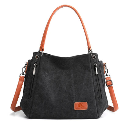 TrendAura Veyora Luxe Canvas Tote Bag - Premium Canvas Construction Spacious Interior Zipper Closure For Versatile Carry